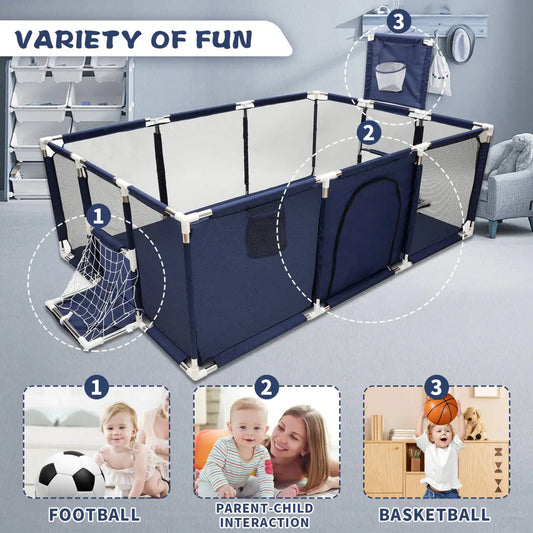 Grand Parc Bébé IMBABY – Aire de Jeux XL et Piscine à Balles Sèche pour Enfants
