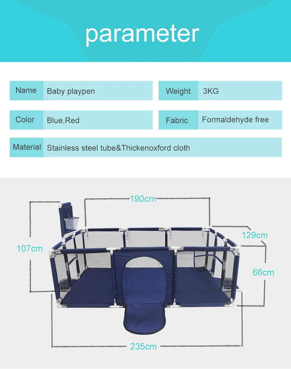 Grand Parc Bébé IMBABY – Aire de Jeux XL et Piscine à Balles Sèche pour Enfants