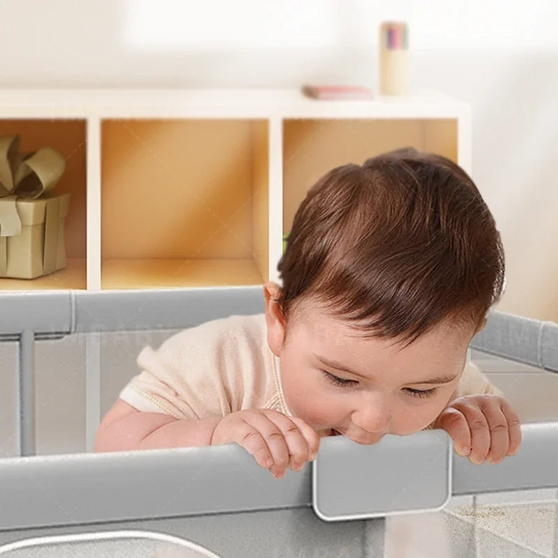 Parc Bébé Carré avec Anneau de Traction IMBABY – Aire de Jeux avec Boîte à Balles