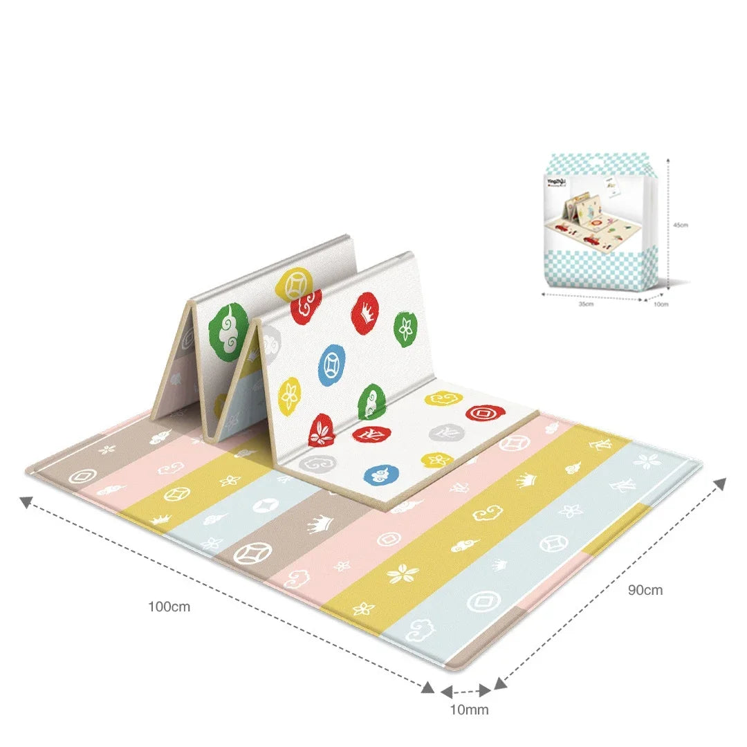 Tapis de Jeu Bébé Pliable Double Face – Tapis d'Éveil Portable et Imperméable