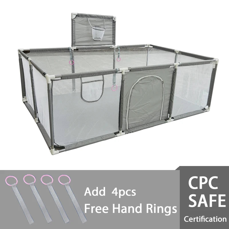 Parc Bébé Modulable IMBABY – Aire de Jeux Sécurisée avec Barrière de Protection (3 mois – 6 ans)