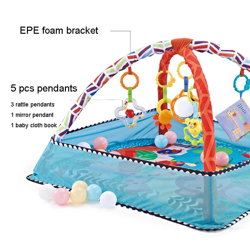 Tapis d'Éveil avec Arche de Jeux pour Bébé – Stimulation Sensorielle Nourrisson (0-12 mois)