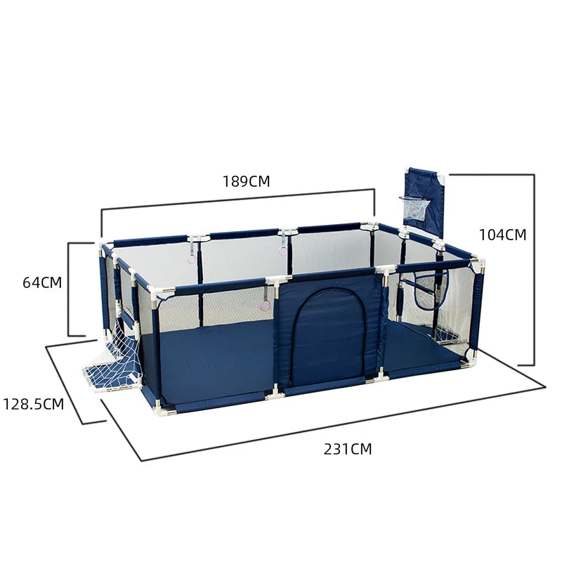 Parc Bébé Modulable IMBABY – Aire de Jeux Sécurisée avec Barrière de Protection (3 mois – 6 ans)