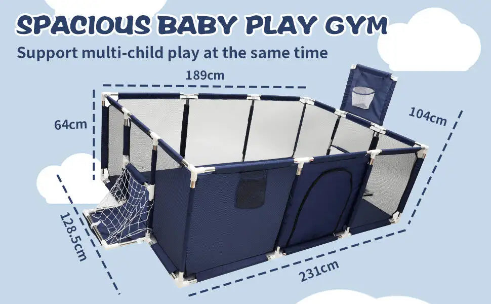 Grand Parc Bébé IMBABY – Aire de Jeux XL et Piscine à Balles Sèche pour Enfants