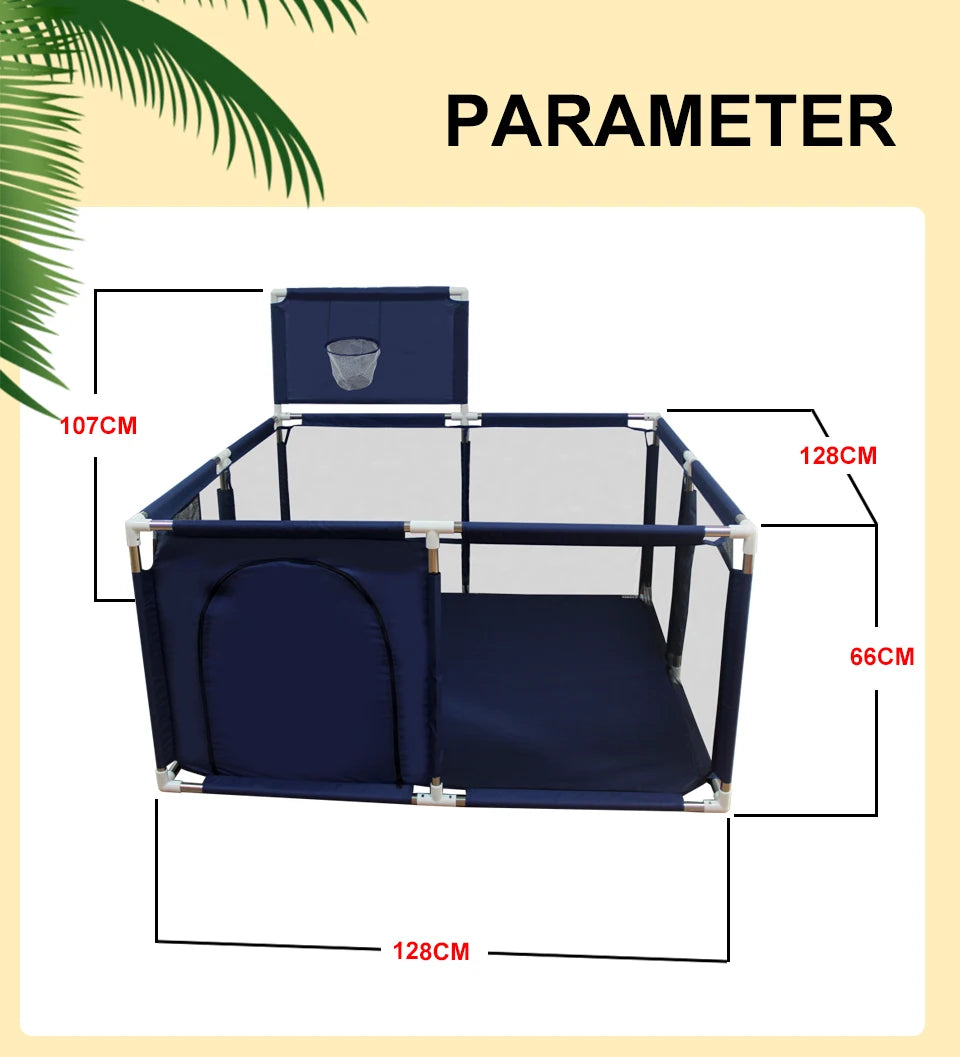 Parc Bébé Carré en Mousse IMBABY 128×128 cm – Aire de Jeux Intérieure Sécurisée