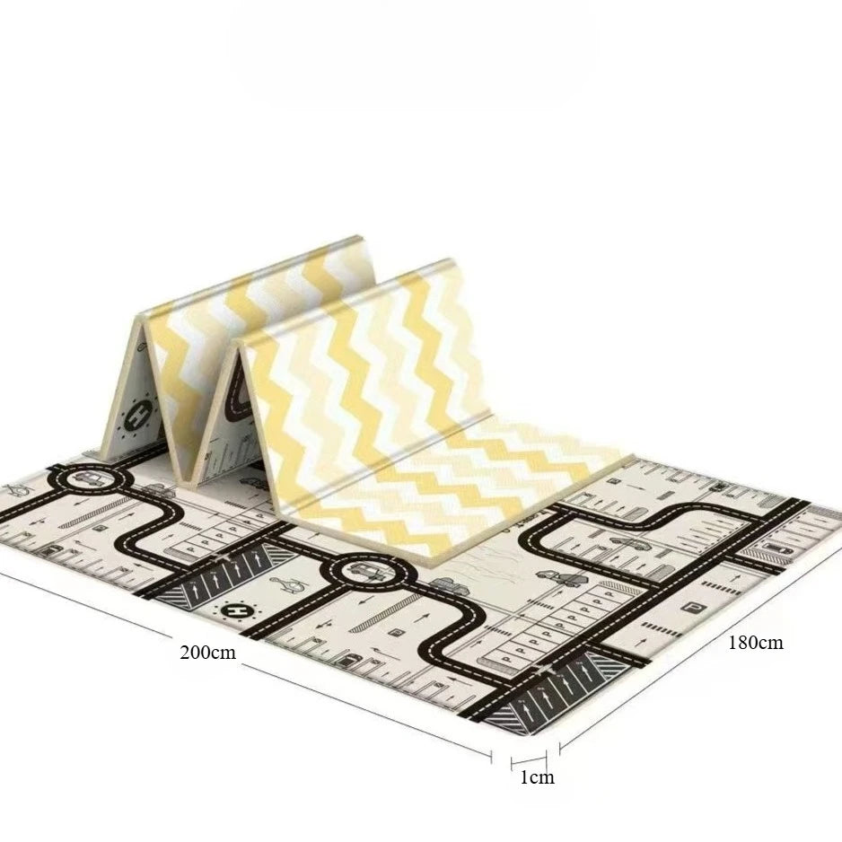 Tapis de Jeu Bébé Pliable Double Face – Tapis d'Éveil Portable et Imperméable
