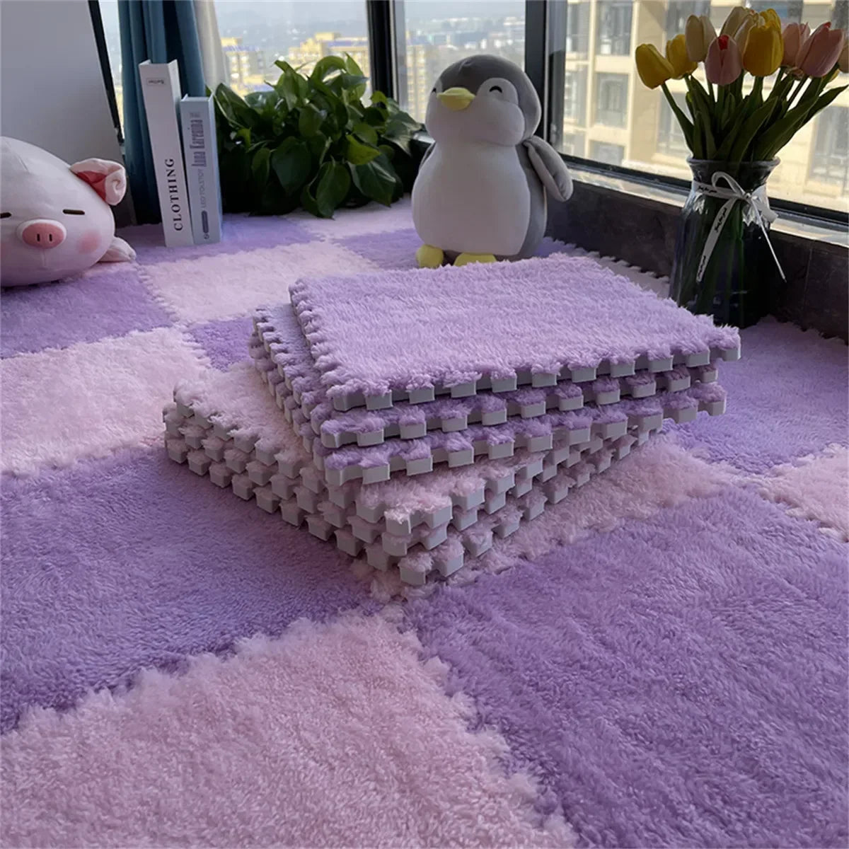 Tapis Puzzle Bébé en Mousse Douce – Dalles Moelleuses pour Chambre et Espace de Jeu Enfant