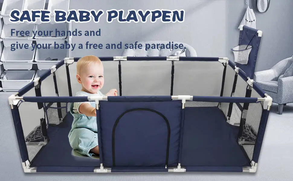 Grand Parc Bébé IMBABY – Aire de Jeux XL et Piscine à Balles Sèche pour Enfants