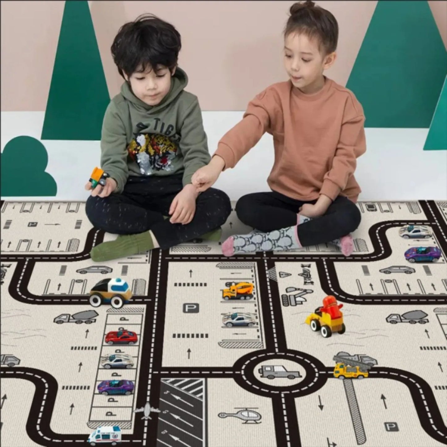 Tapis de Jeu Bébé Pliable Double Face – Tapis d'Éveil Portable et Imperméable