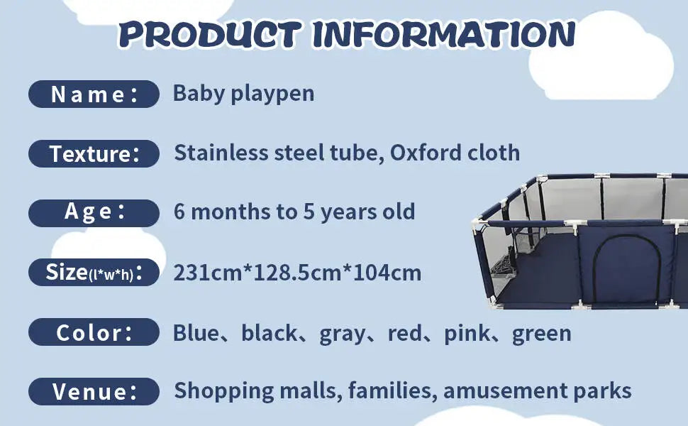 Grand Parc Bébé IMBABY – Aire de Jeux XL et Piscine à Balles Sèche pour Enfants