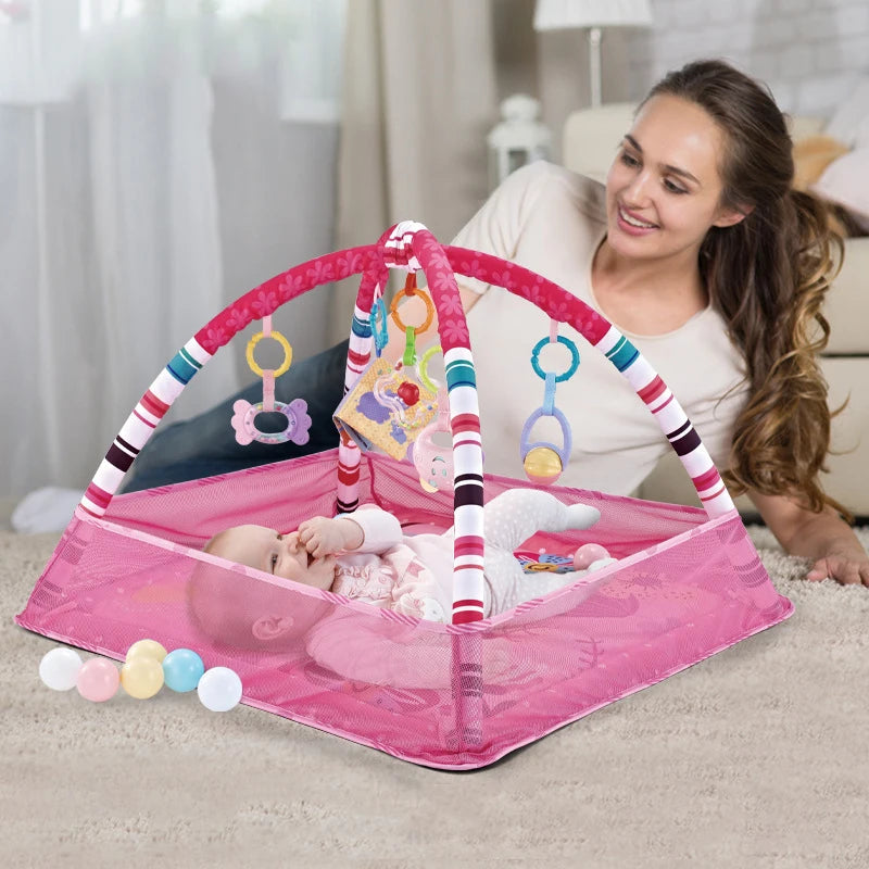 Tapis d'Éveil avec Arche de Jeux pour Bébé – Stimulation Sensorielle Nourrisson (0-12 mois)
